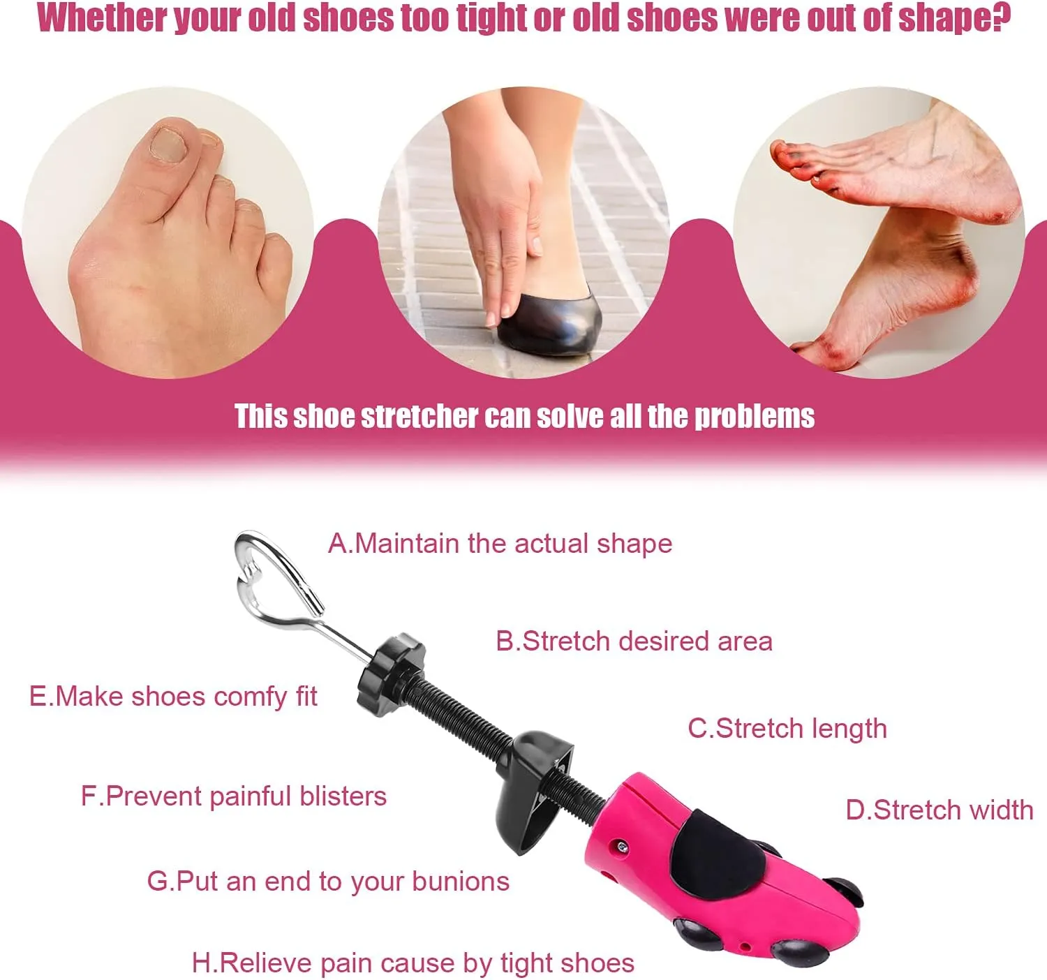Pair of Premium Professional 4-way Shoe Trees, Shoe Stretcher for Men or Women