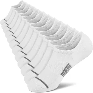 PAPLUS No Show Socks Men 6 Pairs, Non Slip Cushioned Low Cut Ankle Sock with Arch Support