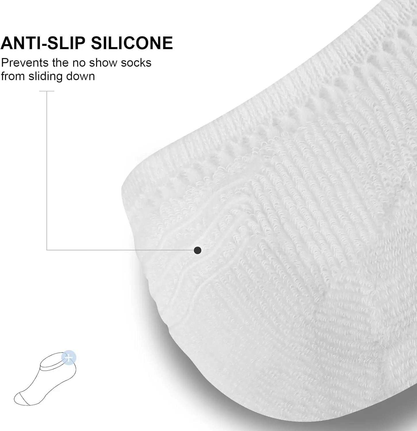 PAPLUS No Show Socks Men 6 Pairs, Non Slip Cushioned Low Cut Ankle Sock with Arch Support
