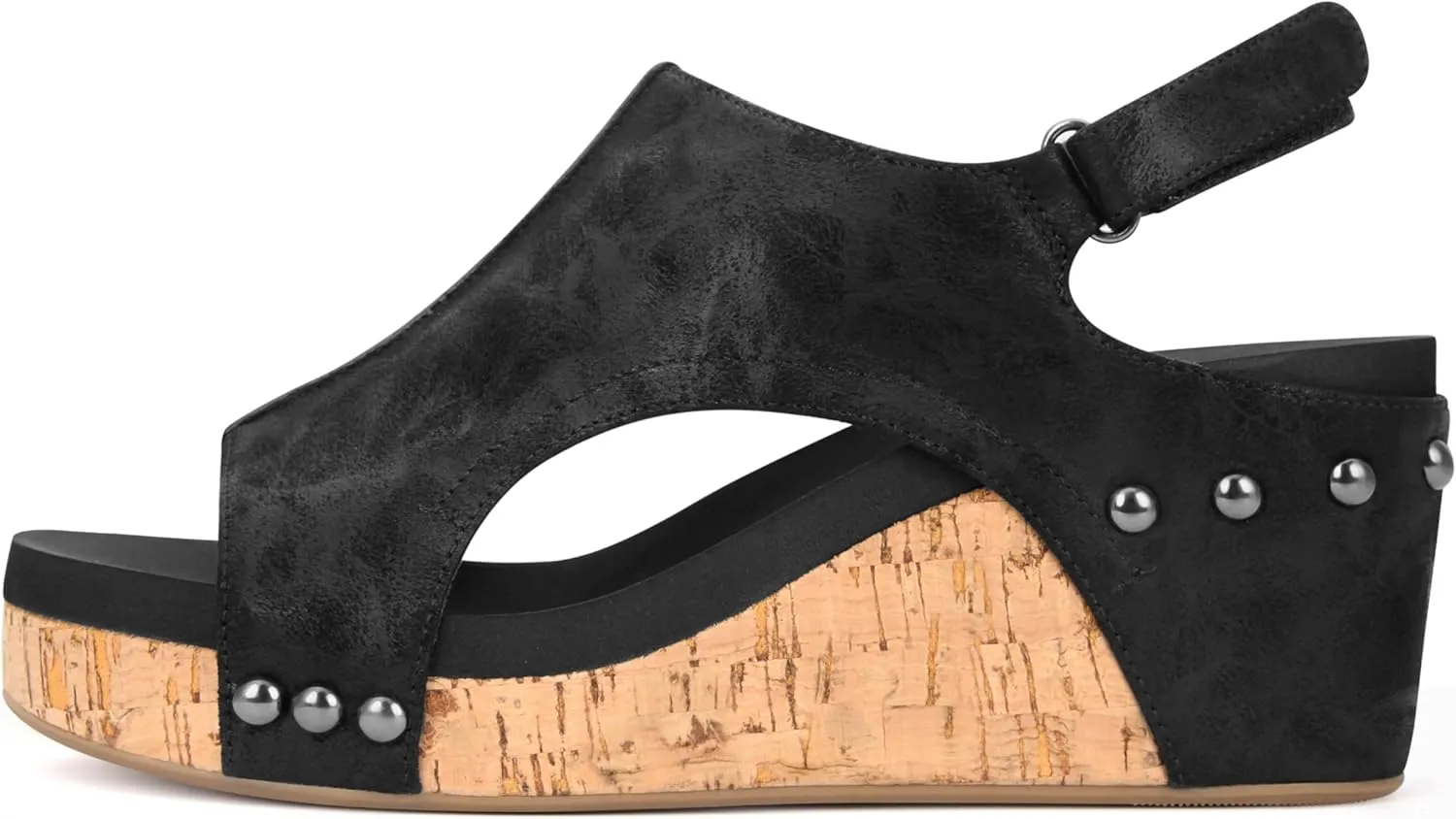 PARTY Women's Wedge Sandals With Buckle Ankle Strap for Dressy Summer