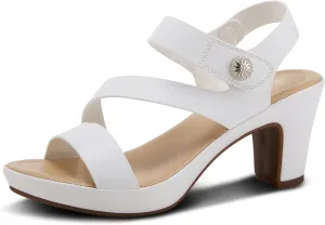 PATRIZIA Spring Step Asymadade Sandals for Women - Low Heel Slip-On Summer Sandals - Ladies Casual Platform Sandal with Hook and Loop