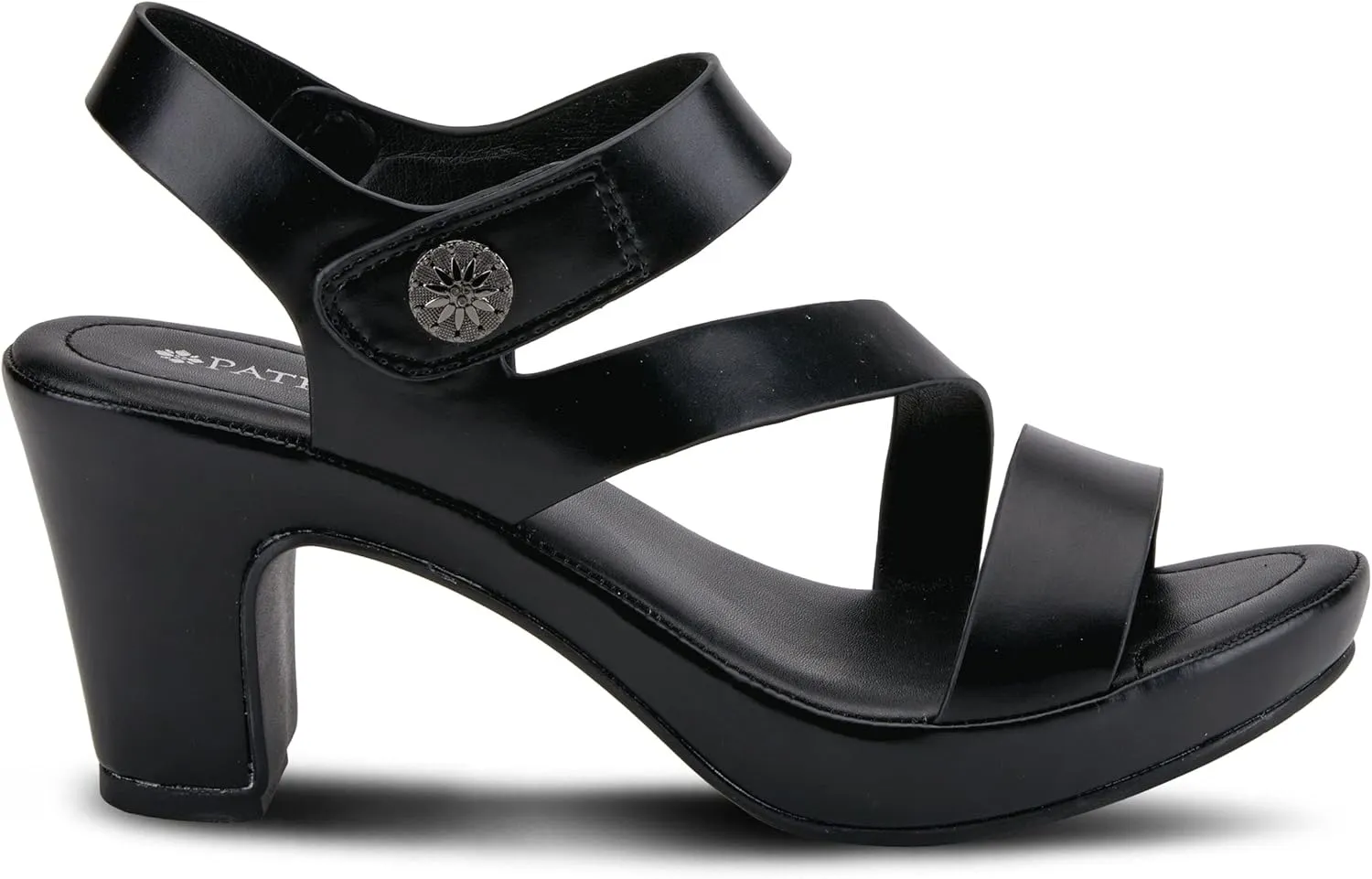 PATRIZIA Spring Step Asymadade Sandals for Women - Low Heel Slip-On Summer Sandals - Ladies Casual Platform Sandal with Hook and Loop