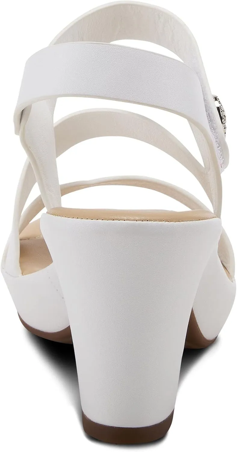 PATRIZIA Spring Step Asymadade Sandals for Women - Low Heel Slip-On Summer Sandals - Ladies Casual Platform Sandal with Hook and Loop