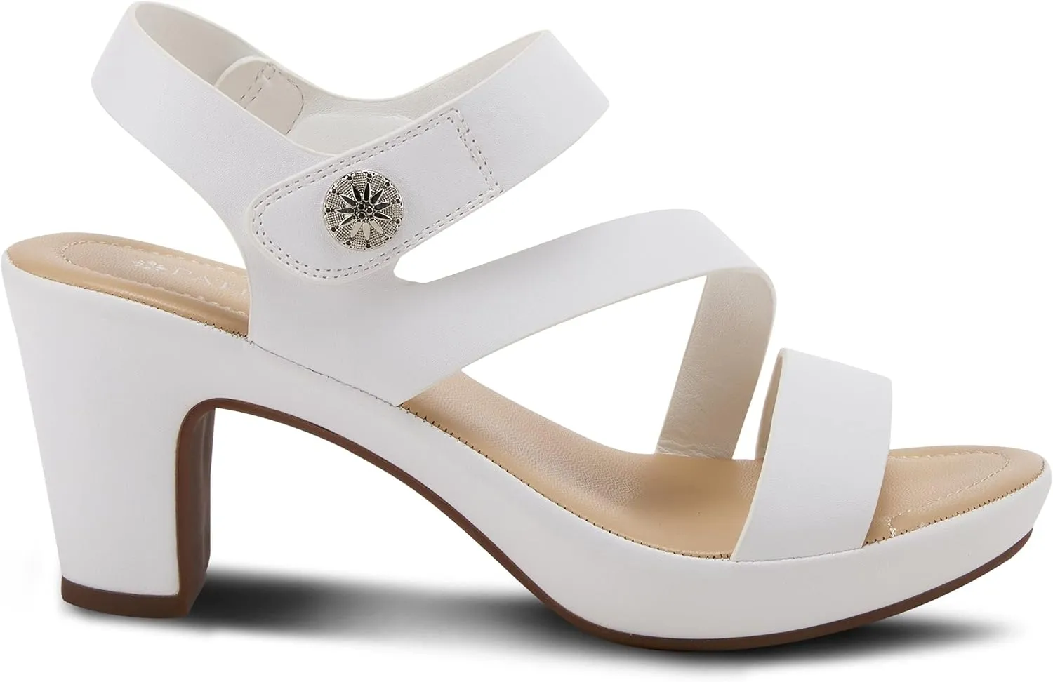 PATRIZIA Spring Step Asymadade Sandals for Women - Low Heel Slip-On Summer Sandals - Ladies Casual Platform Sandal with Hook and Loop
