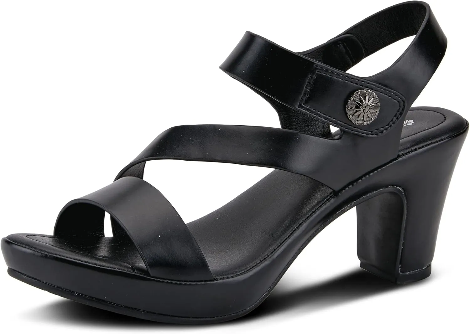 PATRIZIA Spring Step Asymadade Sandals for Women - Low Heel Slip-On Summer Sandals - Ladies Casual Platform Sandal with Hook and Loop