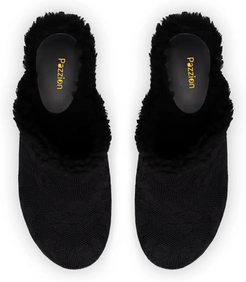 Pazzion Womens Comfy Thick Platform Closed Rounded Toe Mules Clogs Slip On Chunky High Heel Slipper Versatile Indoor Shopping Shoe Size 4-16 US