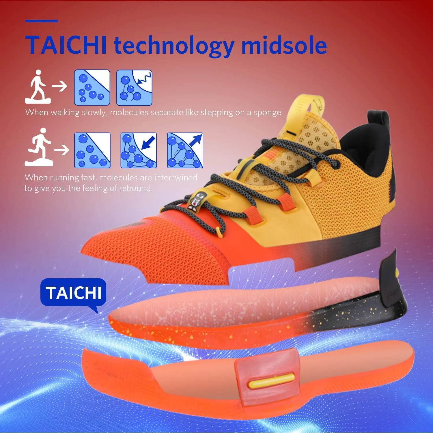PEAK Mens Flash Basketball Shoes Lou Williams Underground Taichi Adaptive Cushioning Sneakers Non-Slip Sports Shoes for Running, Walking, Fitness