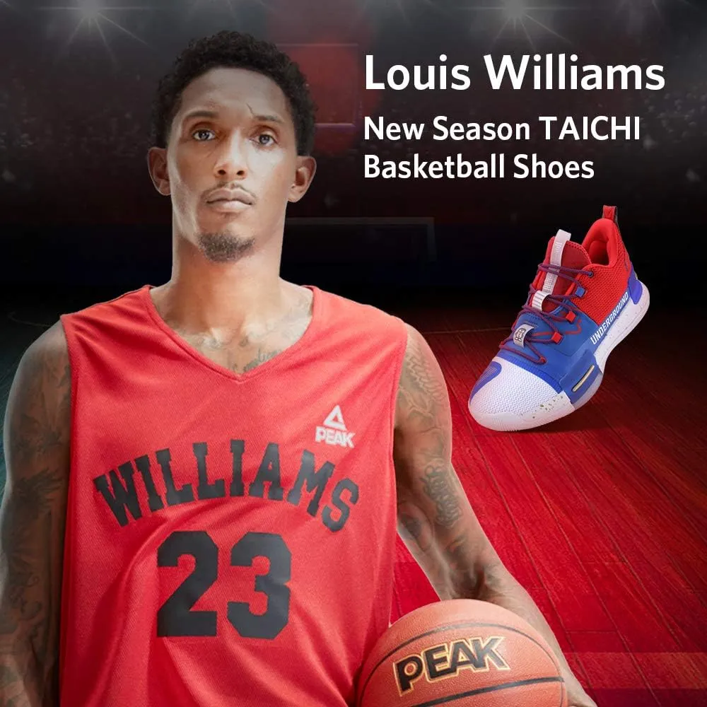 PEAK Mens Flash Basketball Shoes Lou Williams Underground Taichi Adaptive Cushioning Sneakers Non-Slip Sports Shoes for Running, Walking, Fitness
