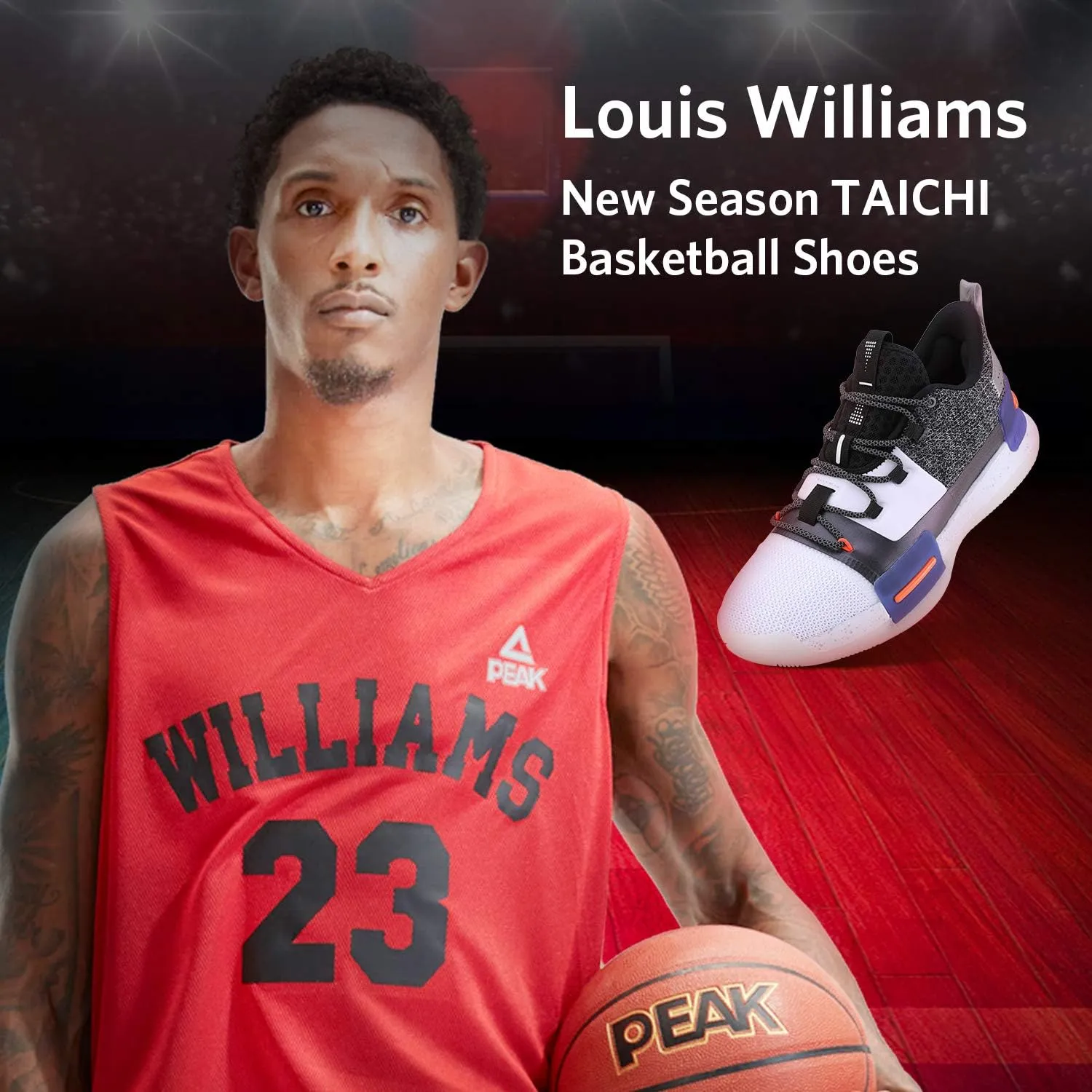 PEAK Mens Flash Basketball Shoes Lou Williams Underground Taichi Adaptive Cushioning Sneakers Non-Slip Sports Shoes for Running, Walking, Fitness