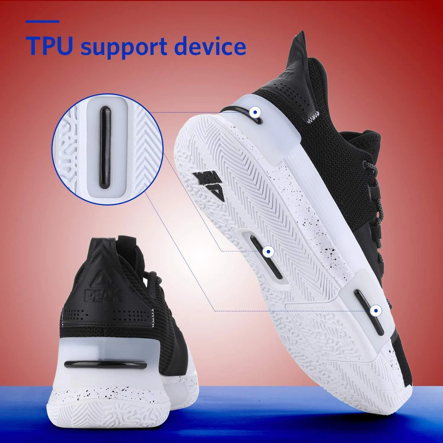 PEAK Mens Flash Basketball Shoes Lou Williams Underground Taichi Adaptive Cushioning Sneakers Non-Slip Sports Shoes for Running, Walking, Fitness