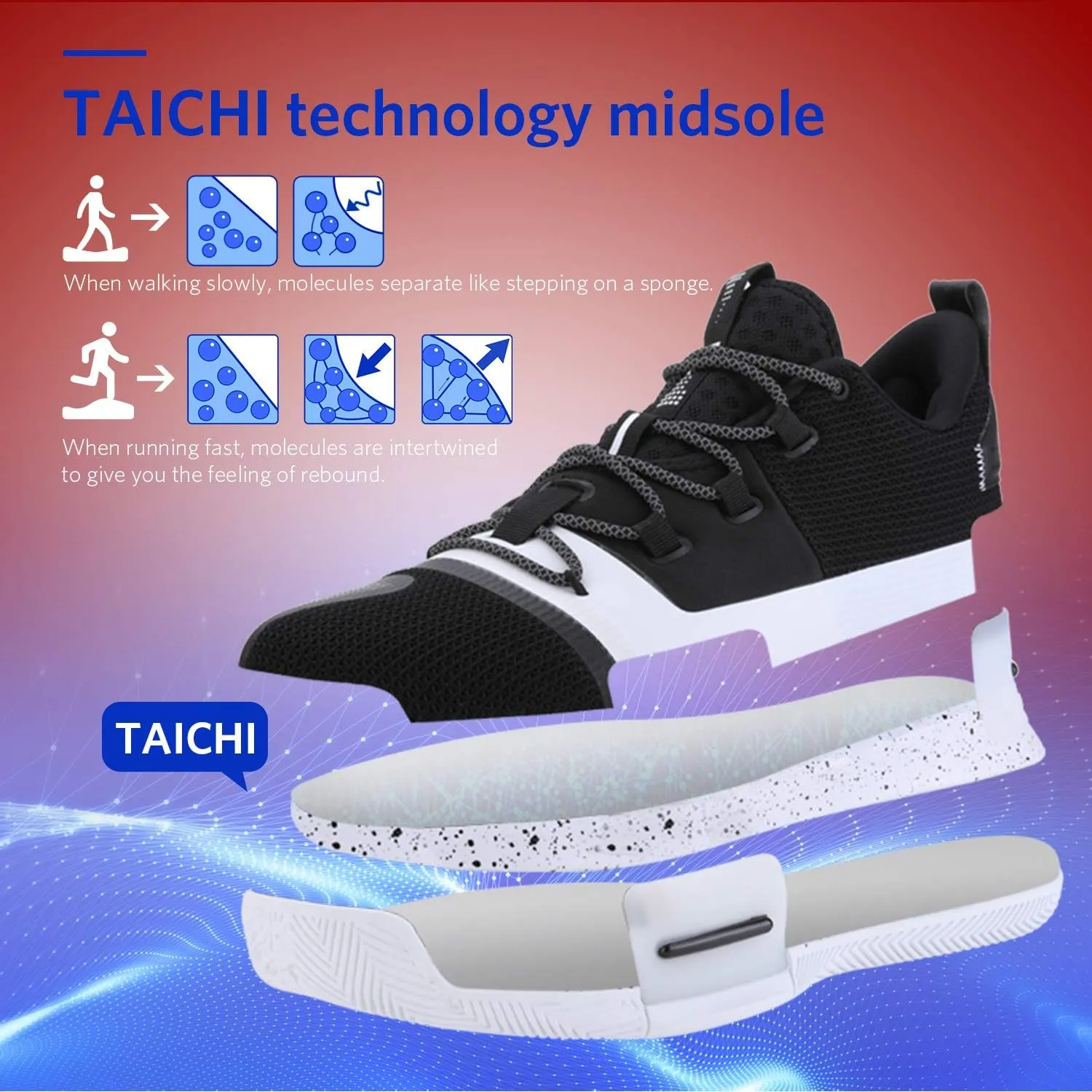PEAK Mens Flash Basketball Shoes Lou Williams Underground Taichi Adaptive Cushioning Sneakers Non-Slip Sports Shoes for Running, Walking, Fitness