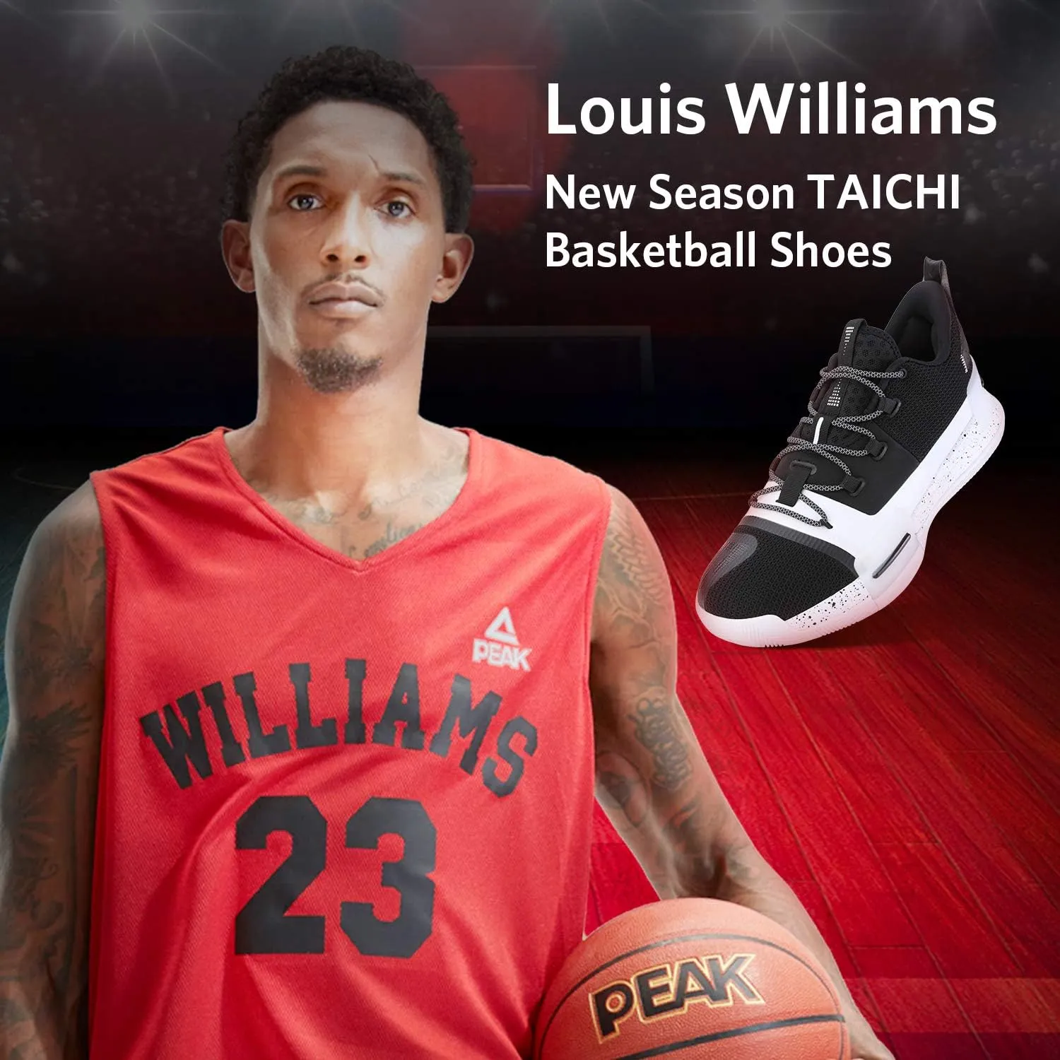 PEAK Mens Flash Basketball Shoes Lou Williams Underground Taichi Adaptive Cushioning Sneakers Non-Slip Sports Shoes for Running, Walking, Fitness
