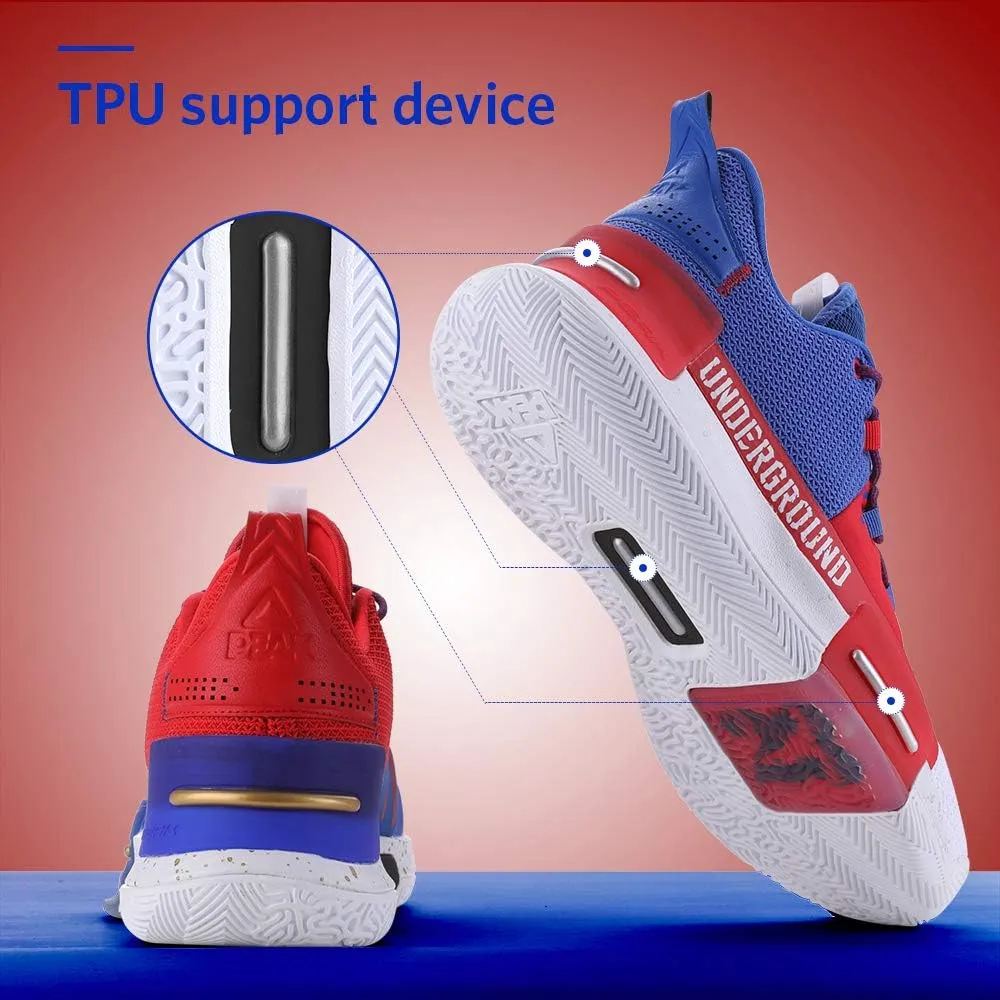 PEAK Mens Flash Basketball Shoes Lou Williams Underground Taichi Adaptive Cushioning Sneakers Non-Slip Sports Shoes for Running, Walking, Fitness