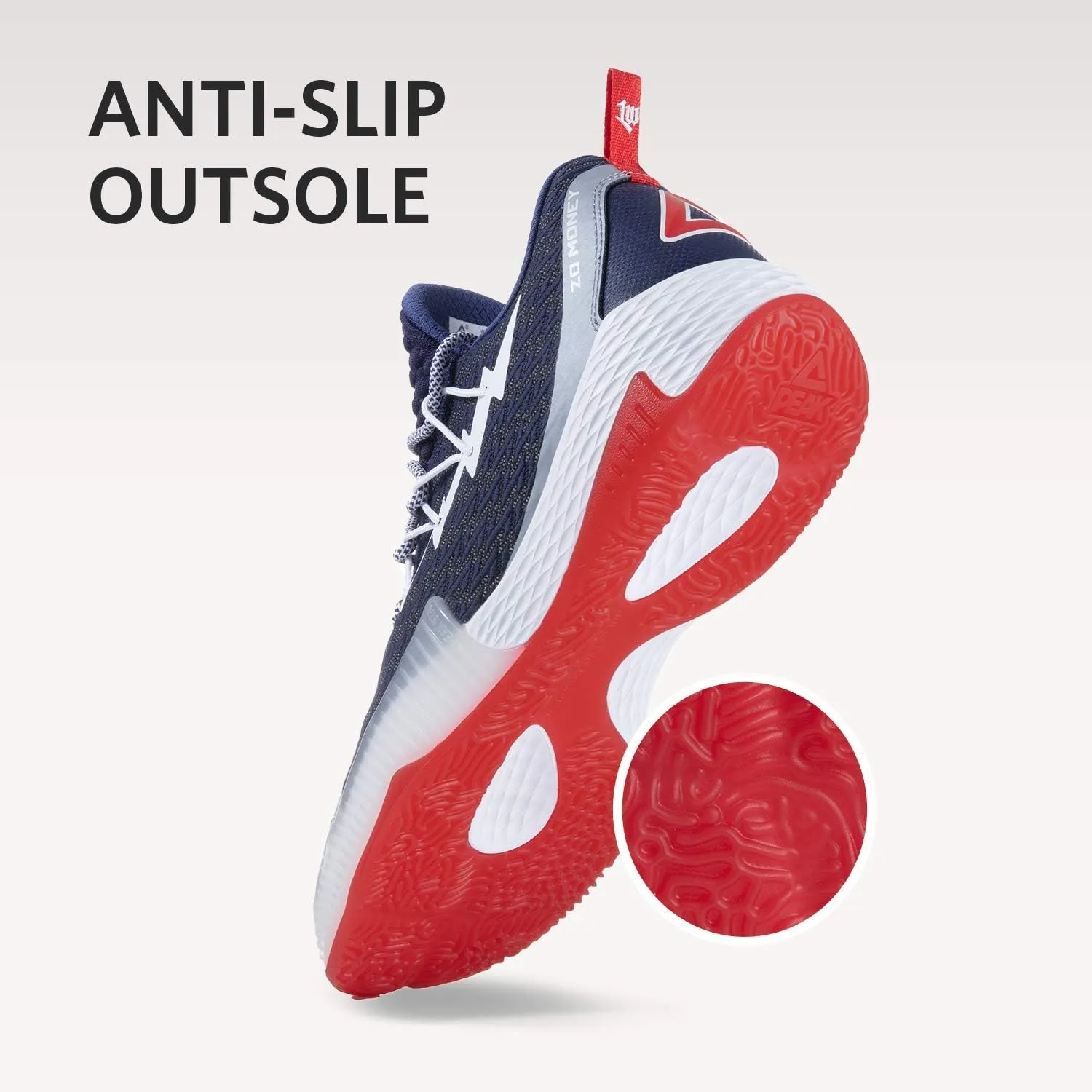 PEAK Men's Sneakers, Lou Williams Lightning Sport Shoes for Basketball, Running, Walking