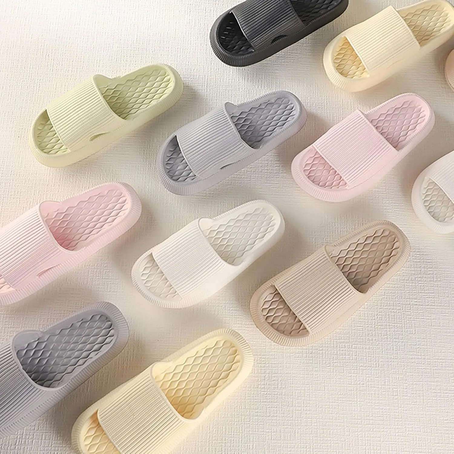 Pillow Slippers for Women Men Comfort EVA Non Slip Cloud House Slides Spa Bath Shower Sandals Summer Indoor Outdoor