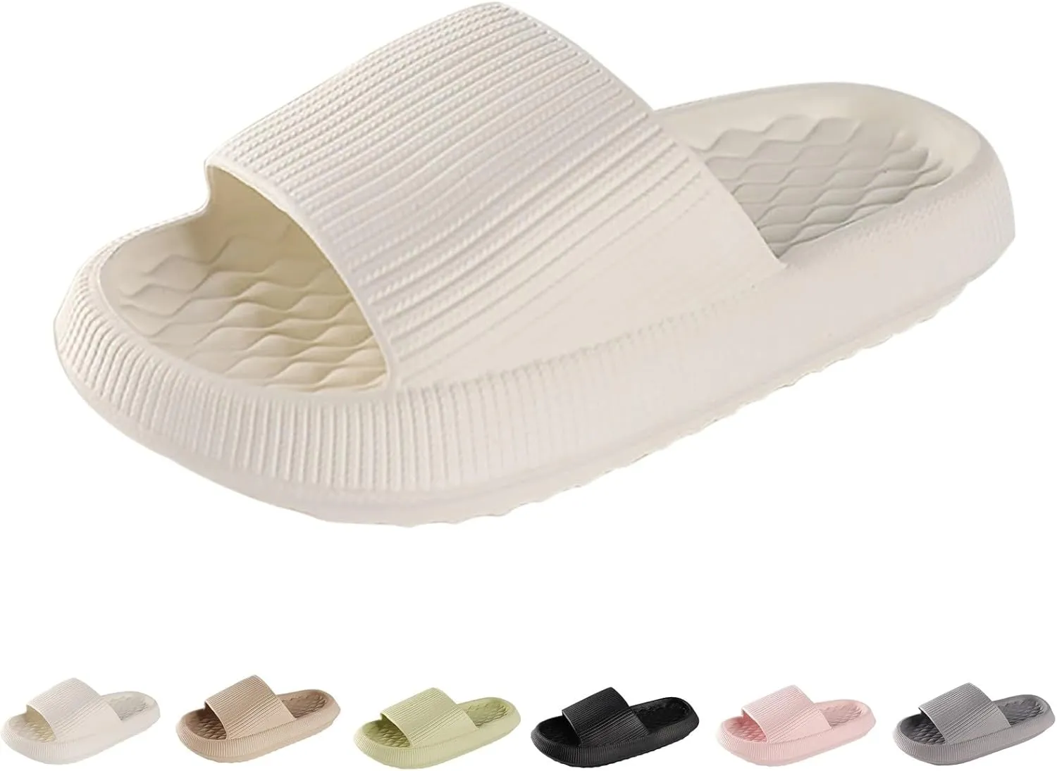Pillow Slippers for Women Men Comfort EVA Non Slip Cloud House Slides Spa Bath Shower Sandals Summer Indoor Outdoor