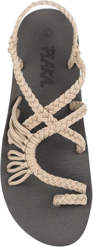 Plaka Atlantis Summer Walking Sandals for Women – Comfortable Strappy Sandals with Arch Support for Beach Walks and Casual Outings