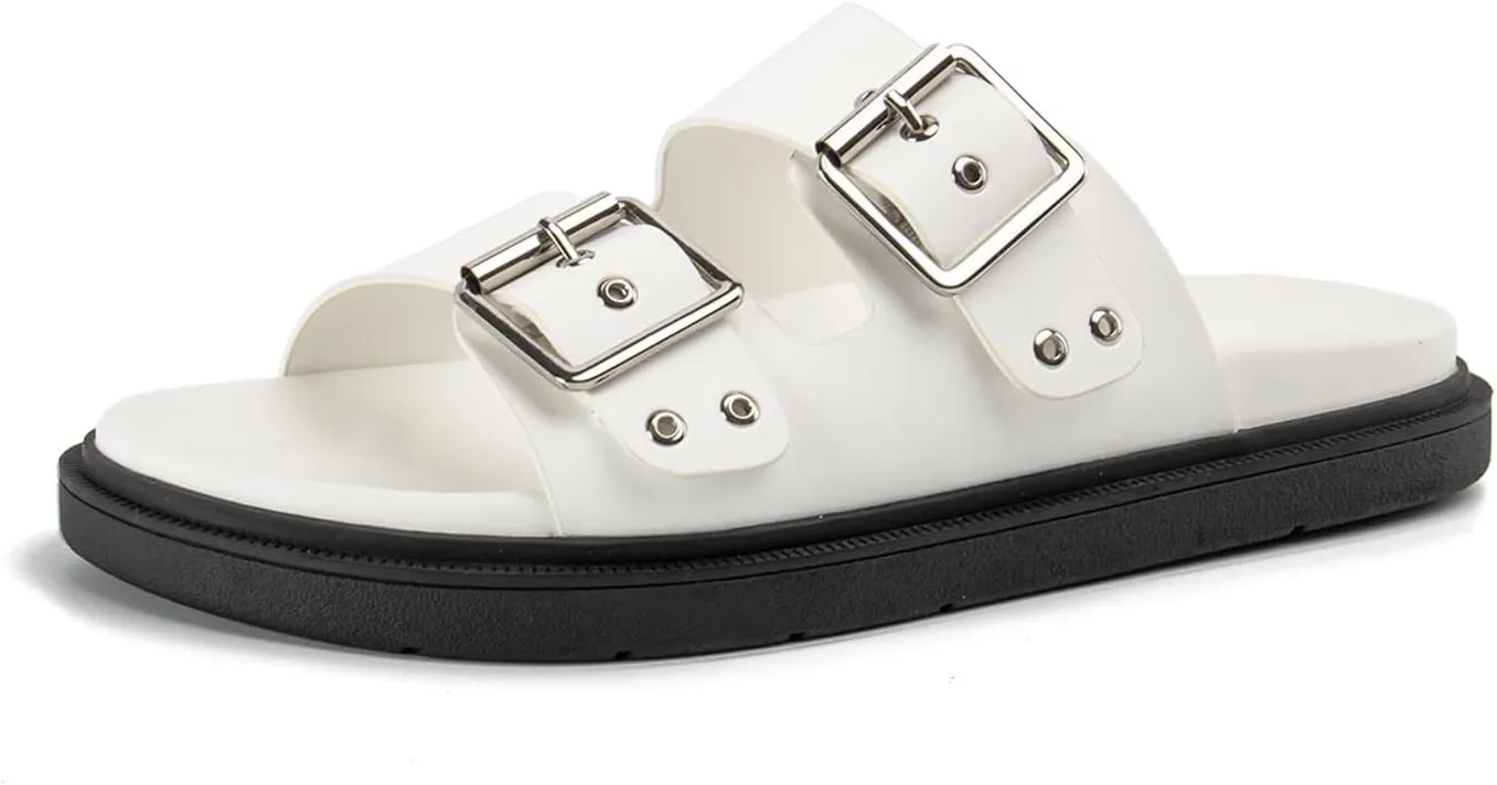 Platform Sandals for women with Adjustable Double Strap Comfort Slides Sandal for Summer Beach Holiday Outdoor