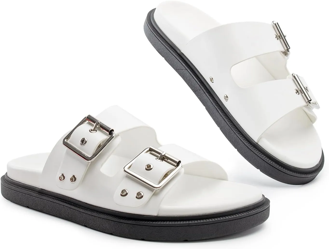 Platform Sandals for women with Adjustable Double Strap Comfort Slides Sandal for Summer Beach Holiday Outdoor