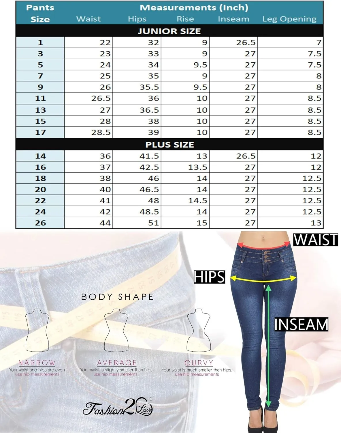 Plus/Junior Size Butt Lift Levanta Cola Mid Waist Fashion Skinny Denim Jeans