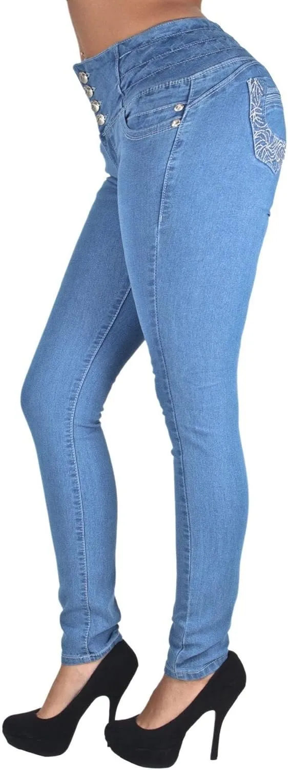 Plus/Junior Size Colombian Design Butt Lifting High Waist Skinny Jeans