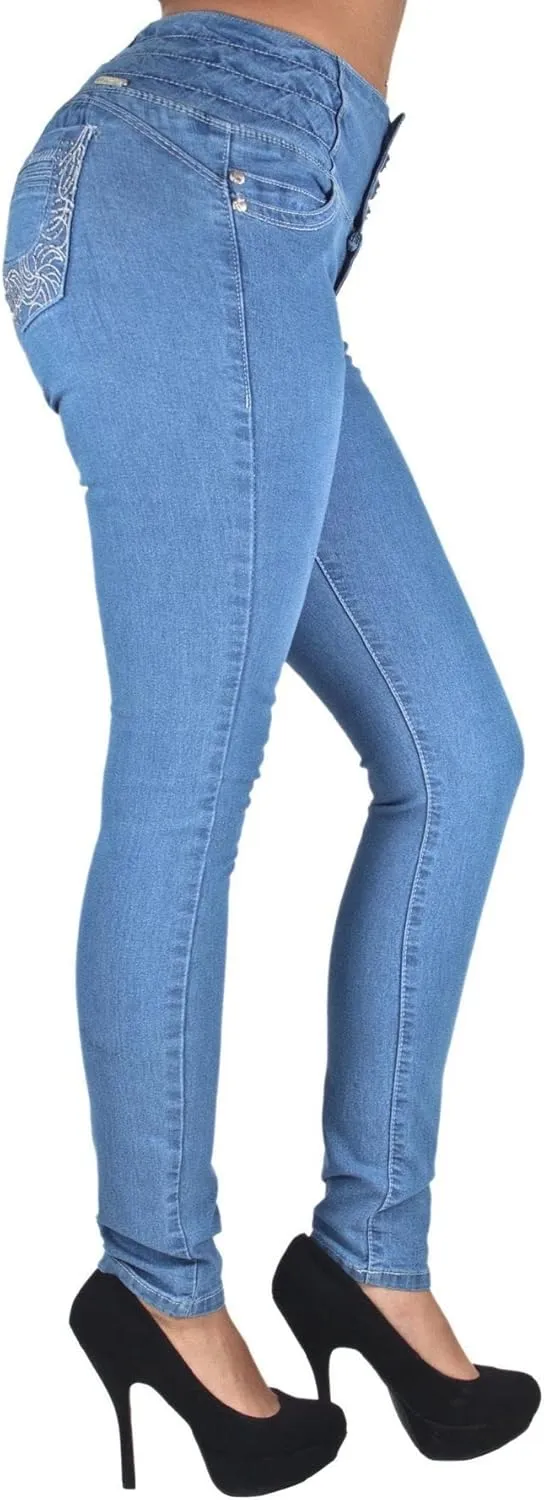 Plus/Junior Size Colombian Design Butt Lifting High Waist Skinny Jeans