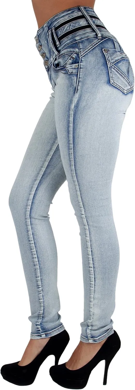 Plus/Junior Size Colombian Design Butt Lifting High Waist Skinny Jeans