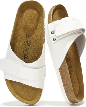 Project Cloud 100% Genuine Leather Womens Sandals - Memory Foam Slipper Women Vacation Essentials with Adjustable Straps - Non Slip Sandals for Women 2025 (Wren)