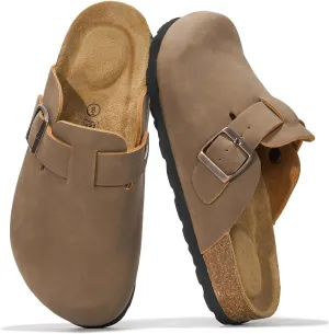 Project Cloud Genuine Leather Footbed Clogs for Women - Memory Foam Arch Support Slippers for Women - Trendy Slip-ons Women's Mules & Clogs Sandals (Benton)