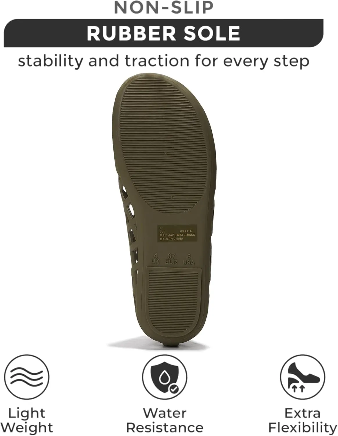 Project Cloud Jelly Shoes for Women - Lightweight & Water-Resistant Women's Flats Sandals - Non Slip Womens Shoes - Perfect Summer Jelly Flats for Women 2025 (Jellz)