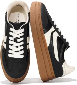 Project Cloud Platform Sneakers for Women Footwear - Memory Foam Insole Womens Shoes, Lightweight and Non-Slip Sole Lace Up Fashion Sneakers (Dodge)