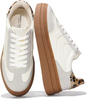 Project Cloud Platform Sneakers for Women Footwear - Memory Foam Insole Womens Shoes, Lightweight and Non-Slip Sole Lace Up Fashion Sneakers (Dodge)