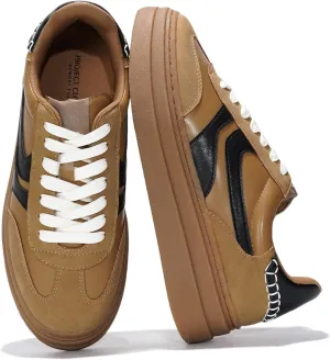 Project Cloud Platform Sneakers for Women Footwear - Memory Foam Insole Womens Shoes, Lightweight and Non-Slip Sole Lace Up Fashion Sneakers (Dodge)