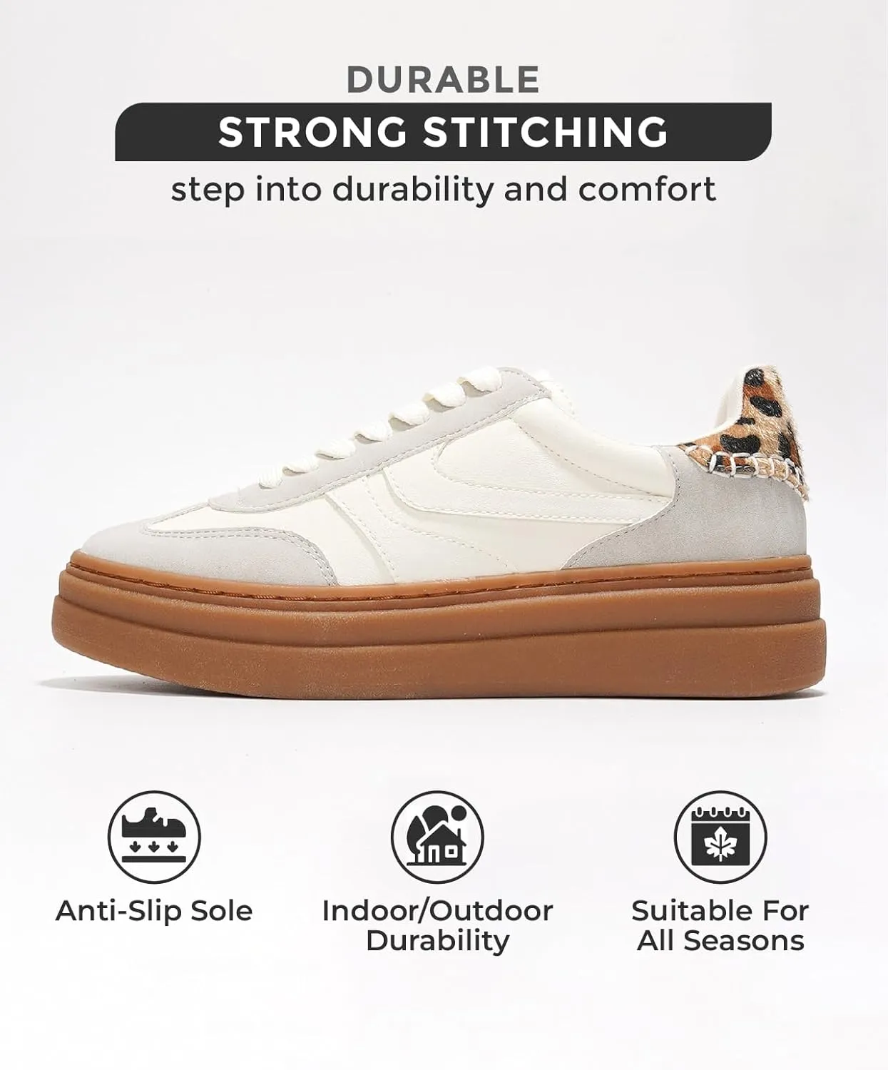 Project Cloud Platform Sneakers for Women Footwear - Memory Foam Insole Womens Shoes, Lightweight and Non-Slip Sole Lace Up Fashion Sneakers (Dodge)