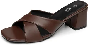 Rekayla Heeled Sandals Women Comfortable, Square Toe Sandals Comfy Mule Shoes Chunky Block Heels Women's Sandals Slip On Minimalist Heels Comfortable Mule for Long Walk Casual Shoes Summer Dressy