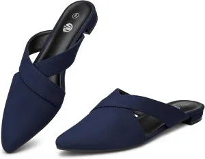 Rekayla Women’s Mules Closed Pointed Toe Backless Loafer Shoes for Women