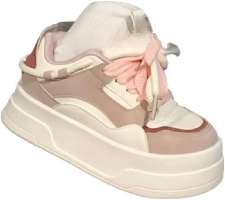 Removable 3D Star, Chunky Sneakers Women, Chunky Laces, Height Boost, Y2K Street Skate Platform Shoes, Trainers Girls