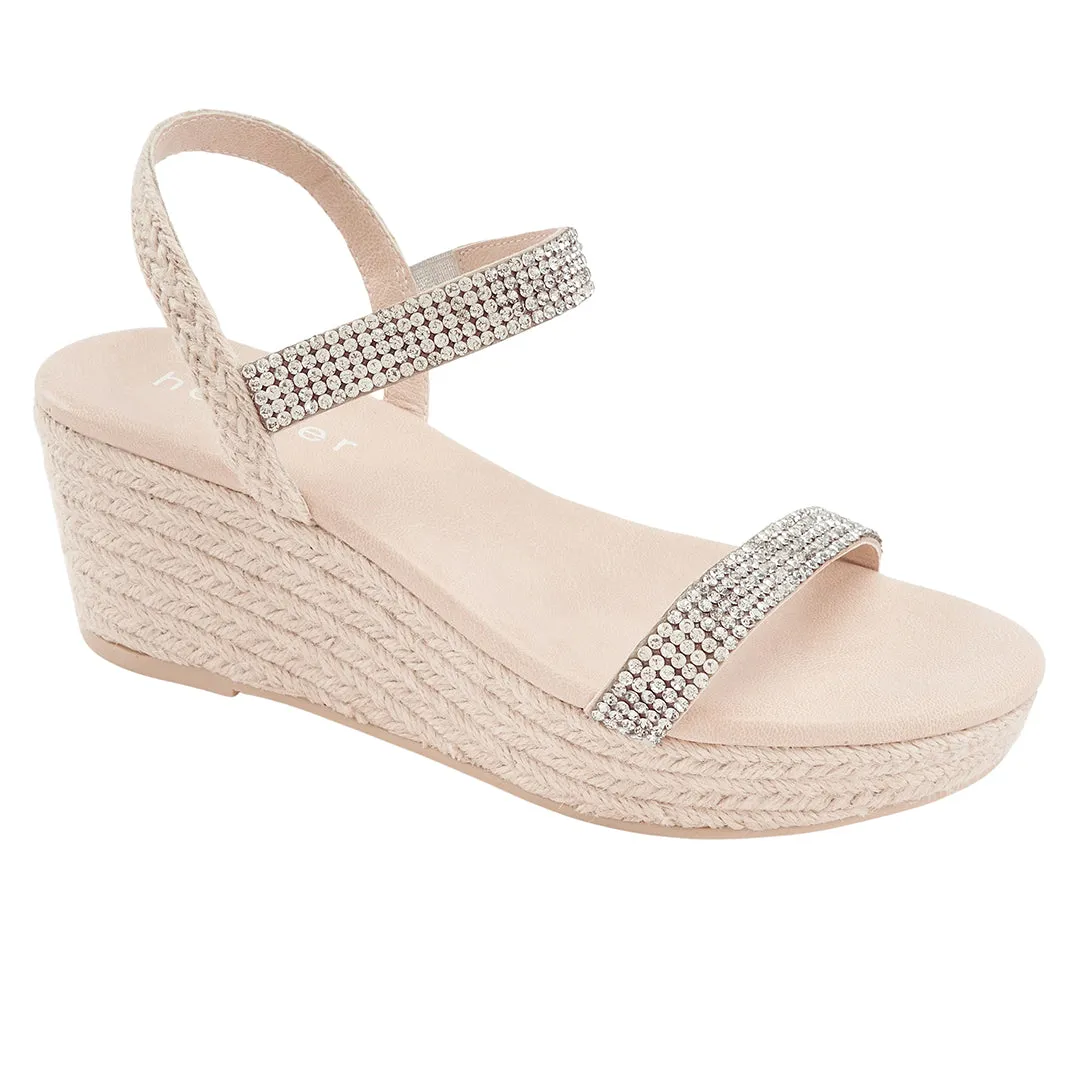 Revel Wedge & Beauty Espadrille  Bundle - Silver / Beige