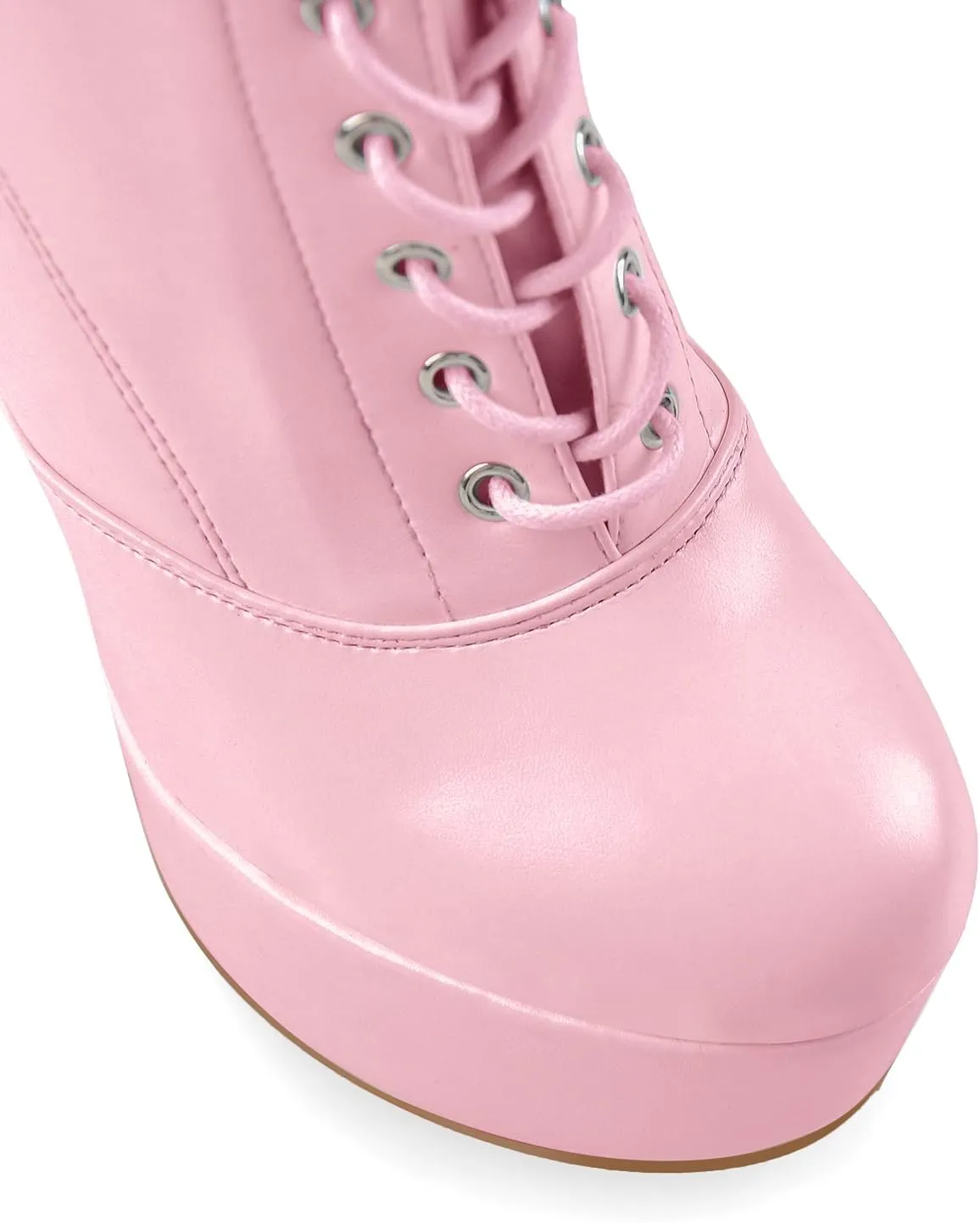 richealnini Women's Platform Lace Up Boots Zipper Dress Long Booties Wedding Dress