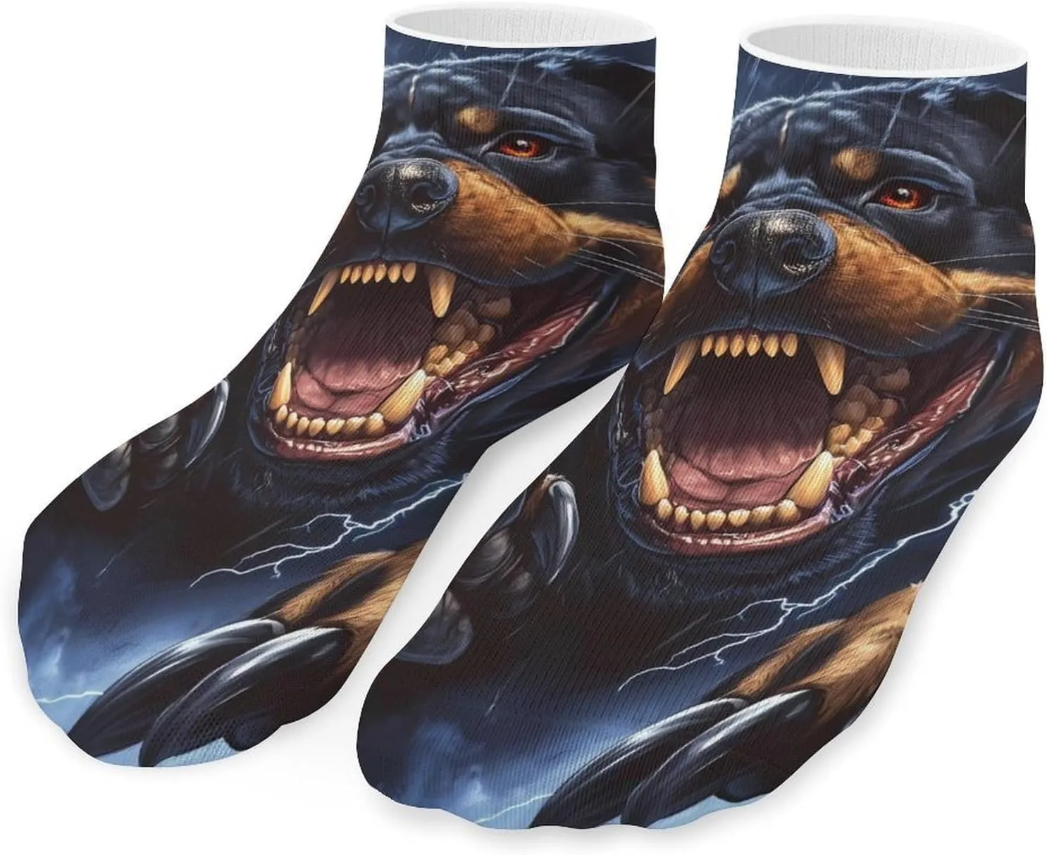 Rottweiler Dog Thunder Low Cut Ankle Socks Casual Liner Sock Pack Non Slip Invisible For Men Women