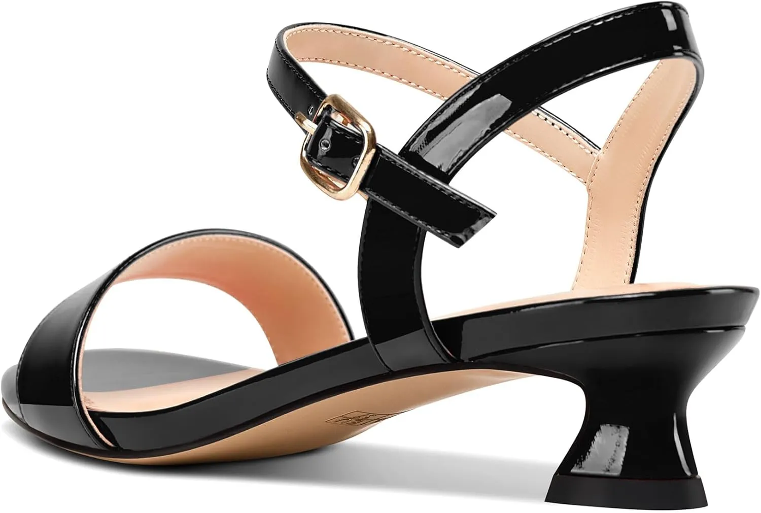 Saekcted Womens Kitten Low Heel Open Toe Ankle Strap Sandals Slingback Buckle Dress Shoes Casual Party Summer 1.2 Inches Heels