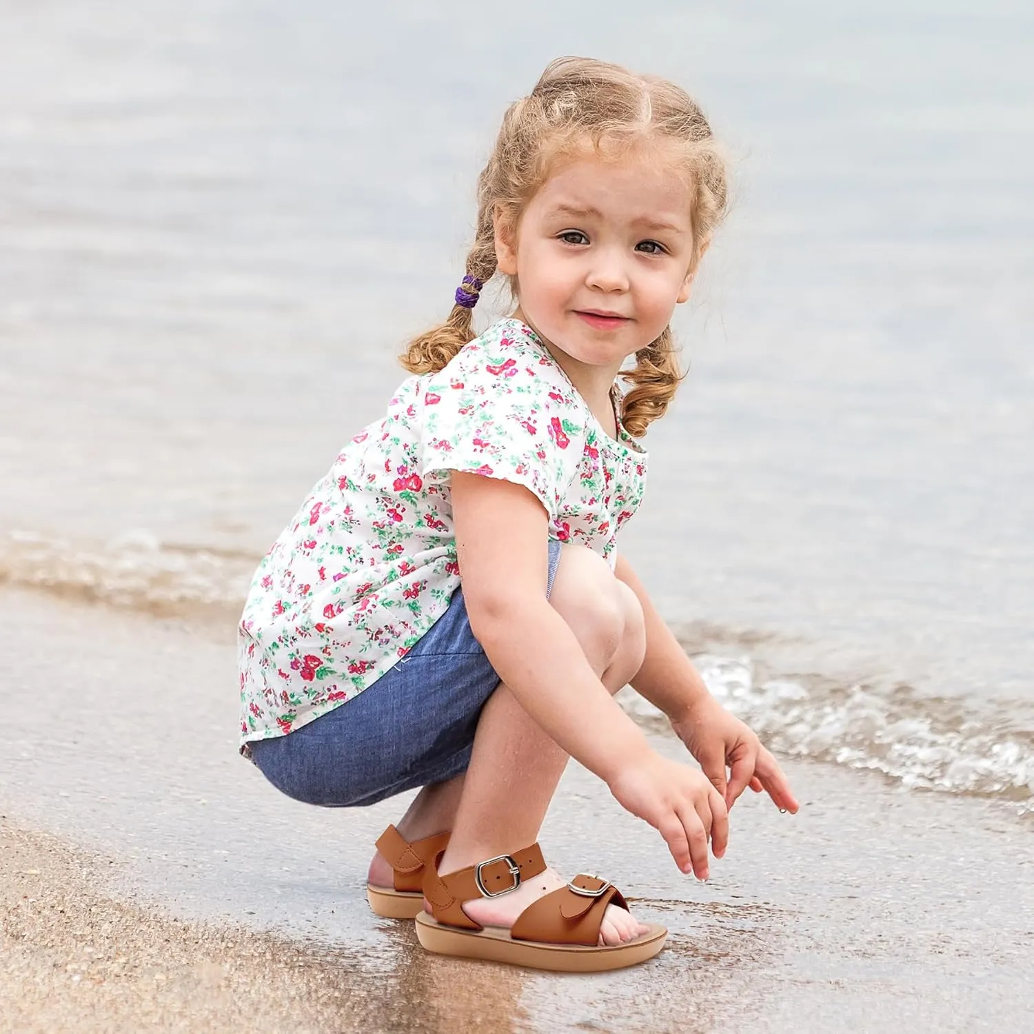 SANDALUP Summer Sandals w Double Buckle for Toddler Girls/Boys