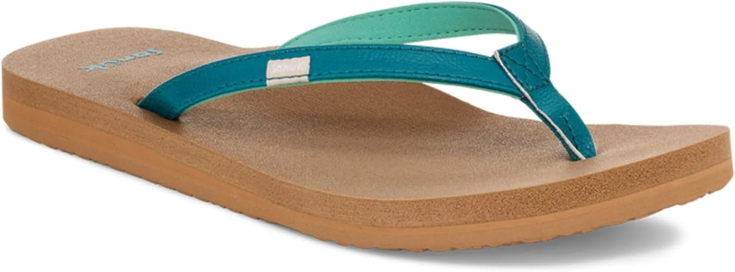 Sanuk Yoga Joy | Flip Flops for Women | Yoga Sandals For Women | Women's Beach Sandals | Memory Foam Footbed