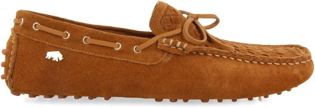 SCORDIA Men's Leather Loafers with Braided Leather