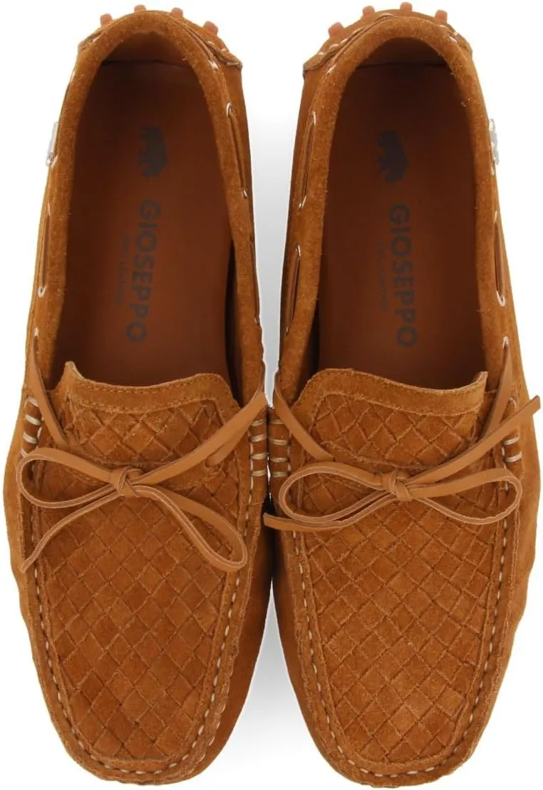SCORDIA Men's Leather Loafers with Braided Leather