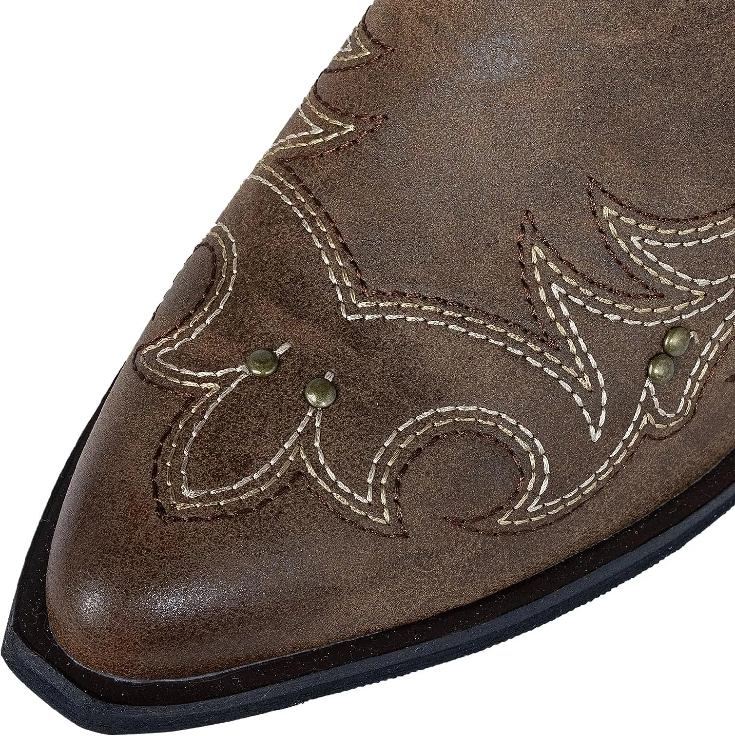 SheSole Women's Studded Cowgirl Cowboy Boots Snip Toe Mid Calf Fashion Western Boots