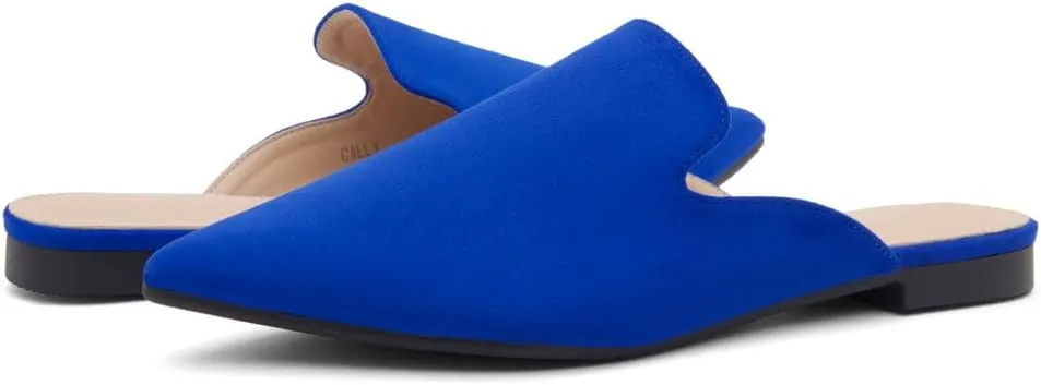 Shoe Land Cally Women's Mules, Pointed Toe Backless Loafer Shoes, Comfortable Flats, Slip-On Slides, Casual Flat Mule for Party, Office, Daily Wear, and Business
