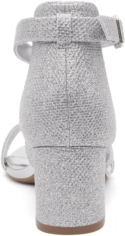 Shoe Land SL-LESSA Women's Low Heels Open Toe Dress Heeled Sandals Cross Ankle Strap Chunky Block Short Heel Pumps Shoes for Office Prom Wedding Party