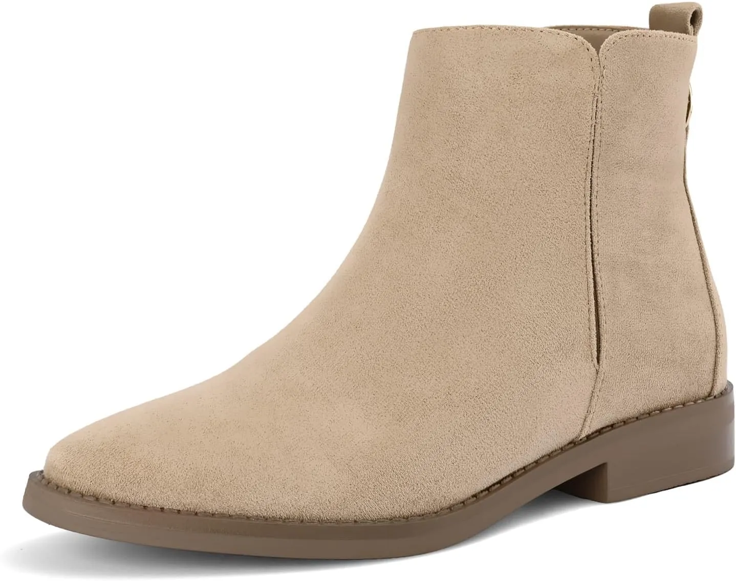 Shoe'N Tale Women's Ankle Boots Classic Flat Low Heel Pointed Toe Buckle Slip On Zip Fashion Comfortable Booties