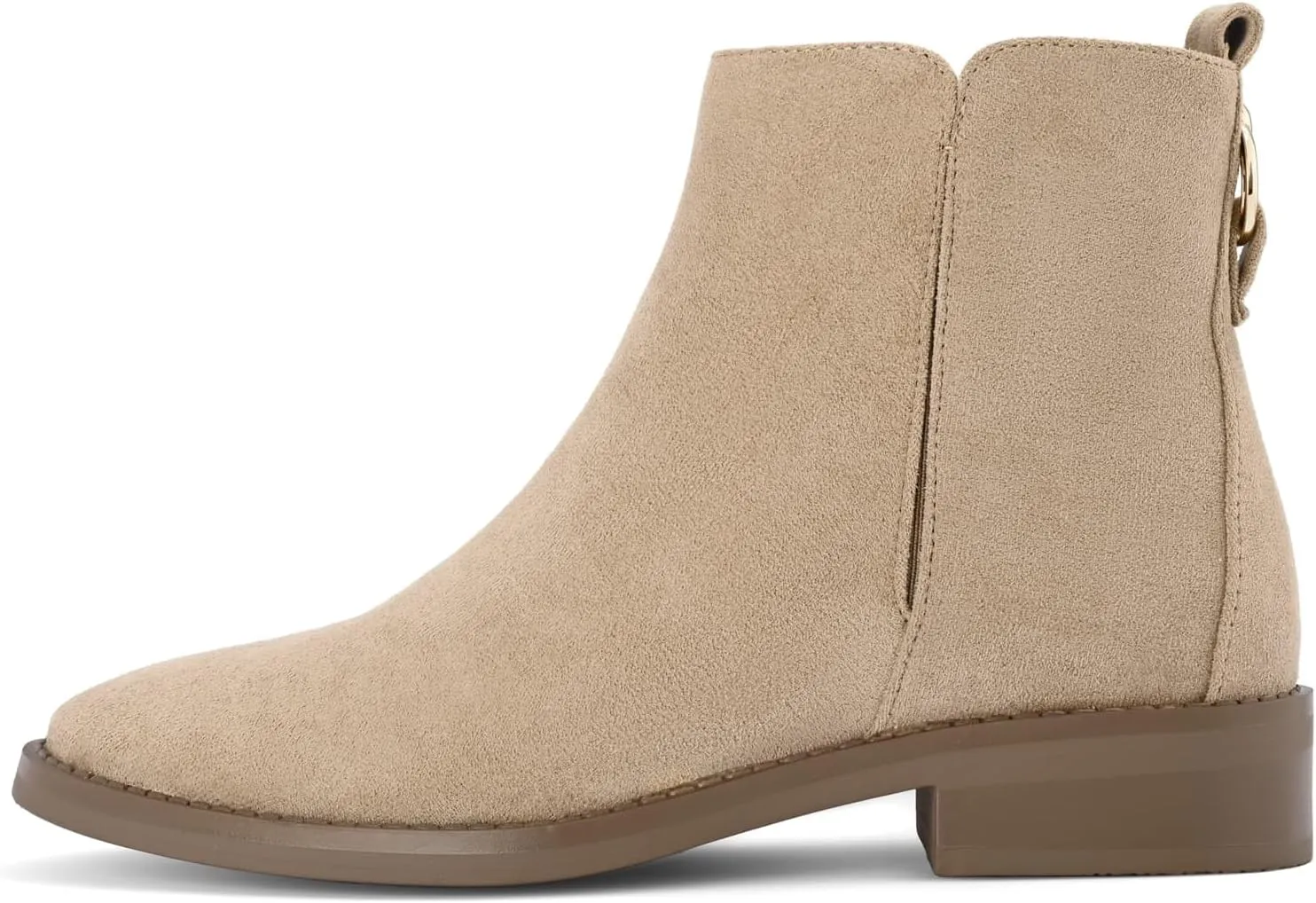Shoe'N Tale Women's Ankle Boots Classic Flat Low Heel Pointed Toe Buckle Slip On Zip Fashion Comfortable Booties